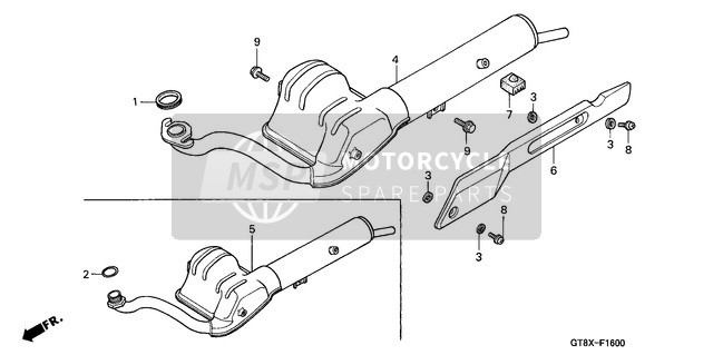 Honda PK50 2000 Silenziatore di scarico per un 2000 Honda PK50